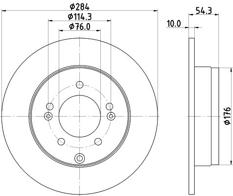 HELLA PAGID Тормозной диск 8DD 355 114-521